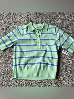 NWT Old navy striped short sleeve polo sweater XS